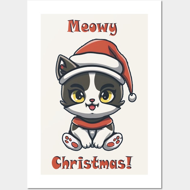 Meowy Christmas! Wall Art by GreenMary Design